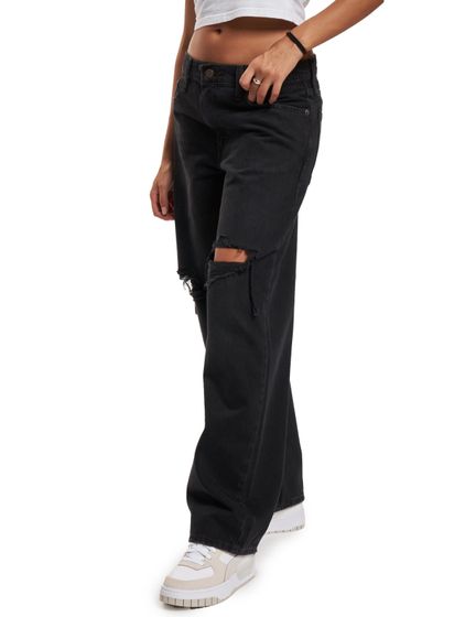 LEVI'S Baggy Dad Loose Fit Jeans Z7125 Black Destructed
