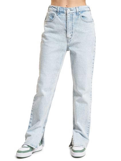 LEVI´S s High Slit Jeans, helles Indigo, getragen