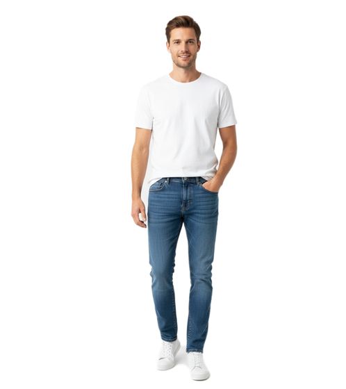 Jeanerica Herren Straight Fit Denim Hose Komfortabler Schnitt Vintage Antifit  Mittelblau