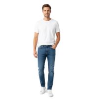 Jeanerica Herren Straight Fit Denim Hose Komfortabler Schnitt Vintage Antifit  Mittelblau