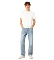 Jeanerica Loose Fit Jeans für Herren lässiger Schnitt mit schmal zulaufendem Bein klassischer 5-Pocket Style im Vintage-Stil 82 blau