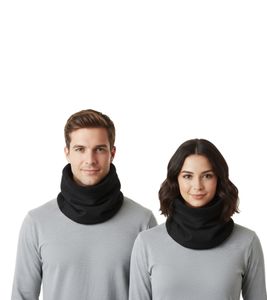 Snow Peak Unisex Thermo-Boa-Fleece-Halswärmer Minimalistischer-Schal Warm & Leicht Schwarz