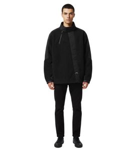 Veste polaire homme A-Cold-Wall Bias avec boutons asymétriques - Vêtement outdoor élégant et moderne - Noir