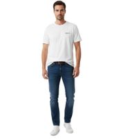 T-shirt homme Jeanerica Bizet, logo imprimé classique, coupe classique, coton blanc de haute qualité