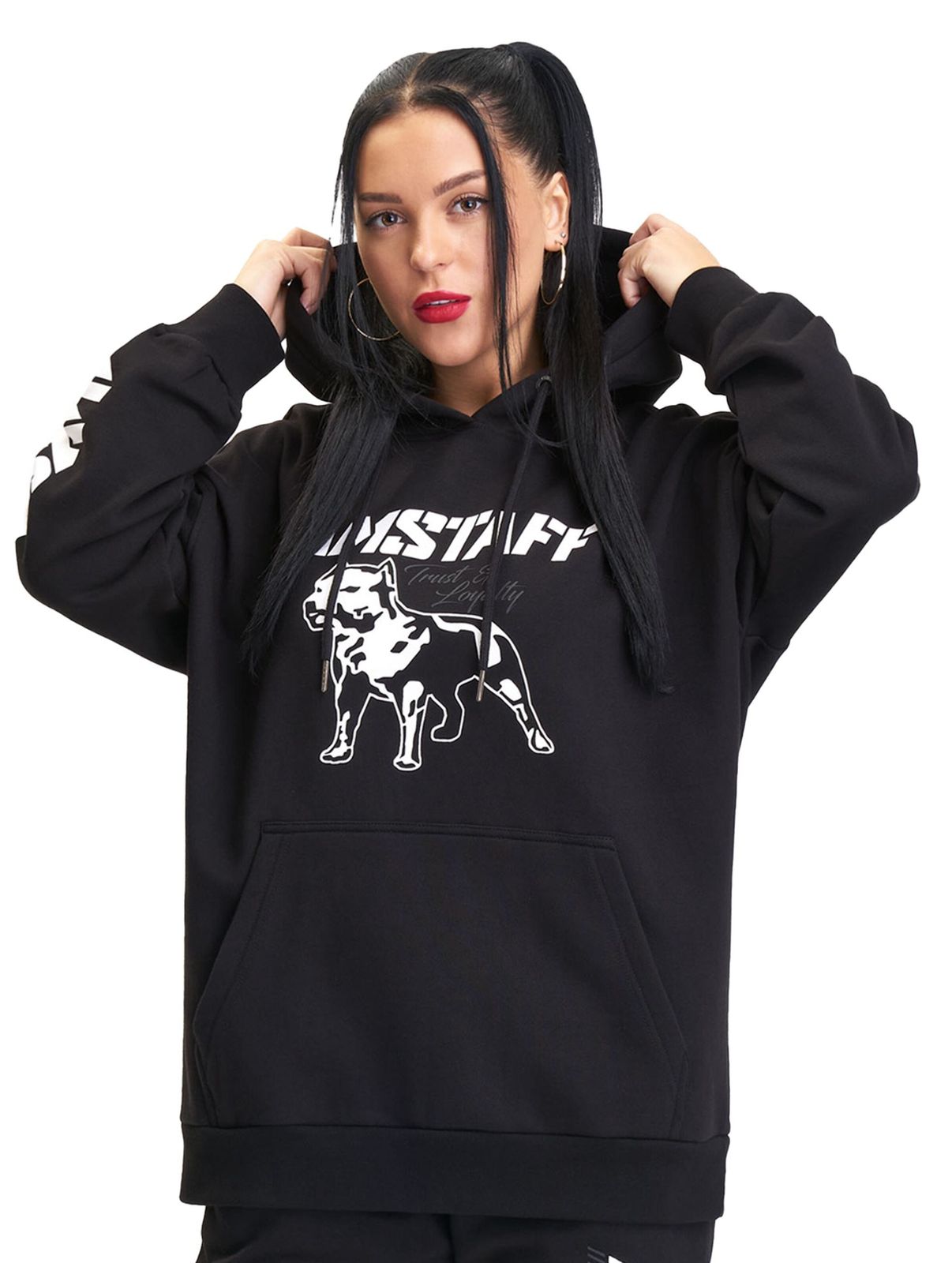 Felpa con cappuccio Amstaff Woman Logo nera
