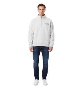 Sporty & Rich Athletic Group Flag Quarter Zip Herren Hoodie Casual Streetwear Look grau/mehrfarbig