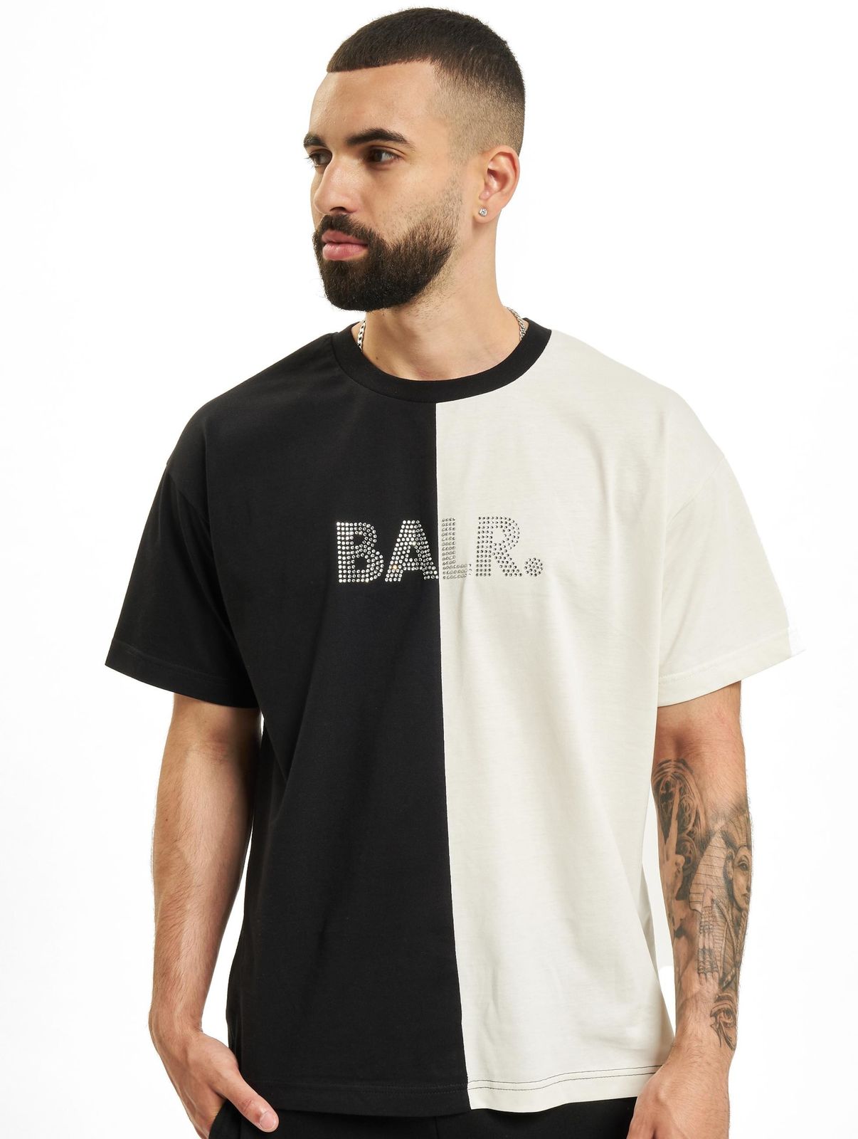 T-shirt oversize BALR con strass Amsterdam grigia