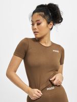 Missguided Nahtloses Ripp-T-Shirt braun