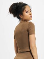 Missguided Nahtloses Ripp-T-Shirt braun