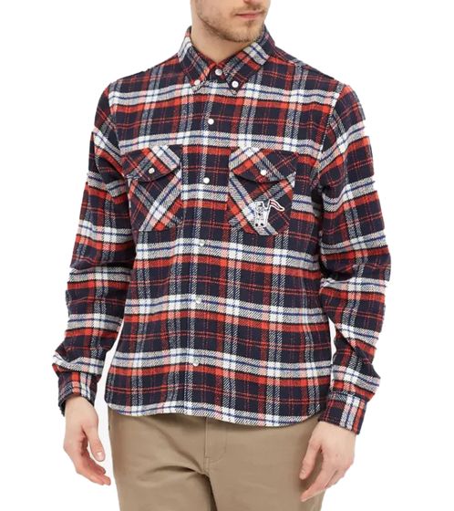 Billionaire Boys Club Check Shirt Karo-Hemd aus reiner Baumwolle Flanellhemd Blau/Rot/Weiß