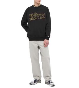 Felpa girocollo Billionaire Boys Club con logo in corda glitterata B21427 Nero