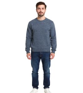 Maglione da uomo in lana merino BARO Cousteau, maglia a maglia, grigio/bianco