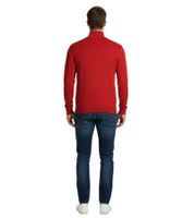 Felpa con colletto in lana merino Baro McEnroe - Elegante maglione da uomo in morbida lana merino - Rosso