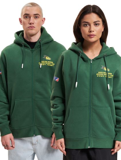 European League Of Football Barcelona Dragons Territory Zip Hoody green
