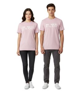 Sporty & Rich Unisex T-Shirt mit „Be Nice“ Print Baumwollshirt in Zartrosa/Weiß