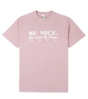 Sporty & Rich Unisex T-Shirt mit „Be Nice“ Print Baumwollshirt in Zartrosa/Weiß