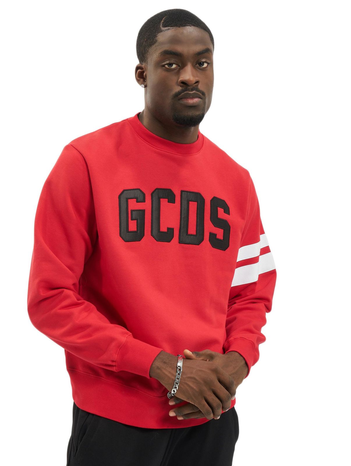 Maglione con logo GCDS rosso