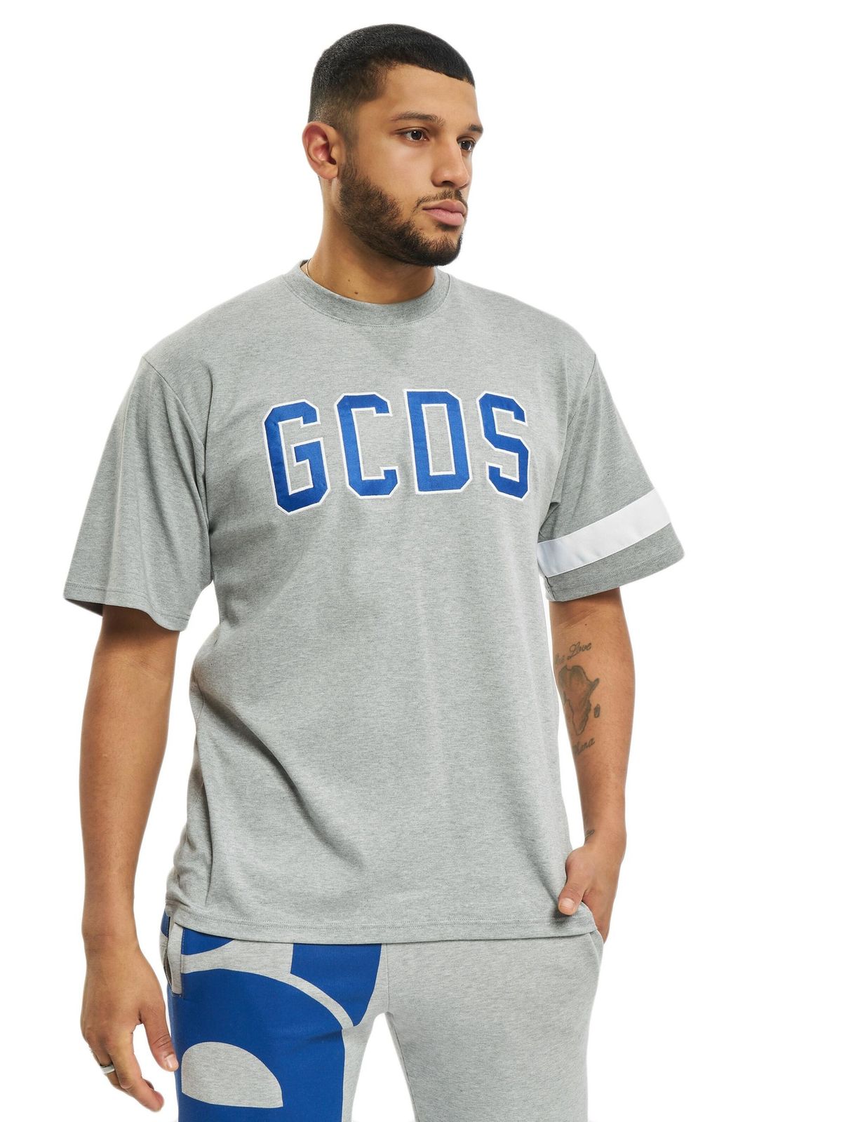 Maglietta con logo GCDS grigia
