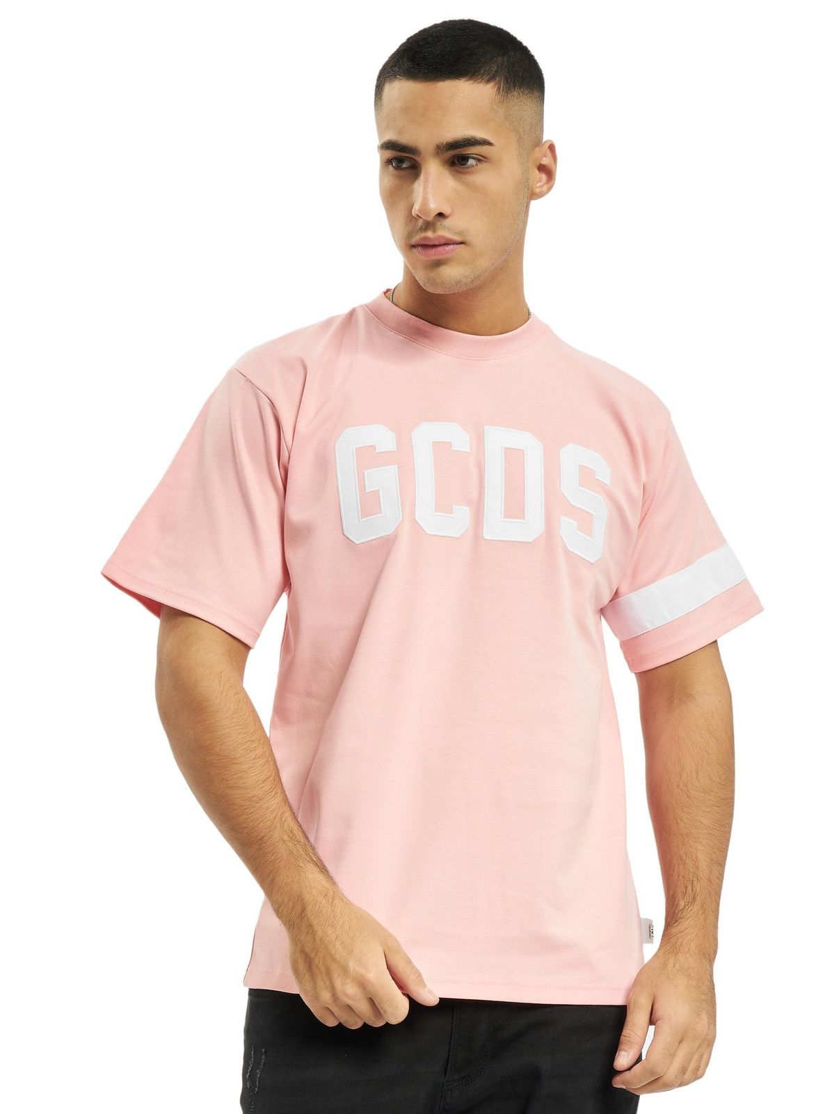Maglietta con logo GCDS rosa