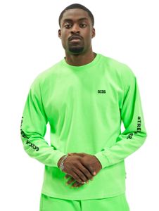 GCDS Unisex Logo Print Longsleeve Baumwolle grün