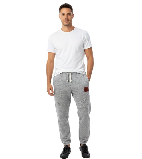 Pantalones de chándal Acne Studios para hombre con cordón y parche de baloncesto, gris jaspeado.