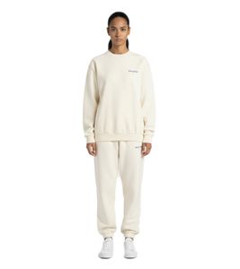 Sudadera unisex de lujo Sporty & Rich con logo clásico y cuello redondo. Color: Leche/Azul.