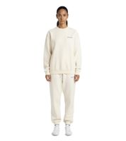 Sudadera unisex de lujo Sporty & Rich con logo clásico y cuello redondo. Color: Leche/Azul.