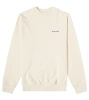 Sudadera unisex de lujo Sporty & Rich con logo clásico y cuello redondo. Color: Leche/Azul.