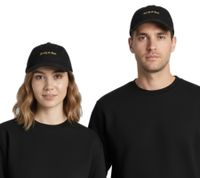 Sporty & Rich Unisex Classic Logo Cap Baseball- & Tennis-Style in Schwarz/Gold