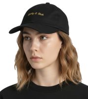 Sporty & Rich Unisex Classic Logo Cap Baseball- & Tennis-Style in Schwarz/Gold