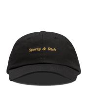 Sporty & Rich Unisex Classic Logo Cap Baseball- & Tennis-Style in Schwarz/Gold