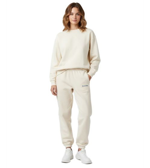 Pantalón deportivo unisex de lujo Sporty & Rich, estilo Yankees Serif, color nude/azul