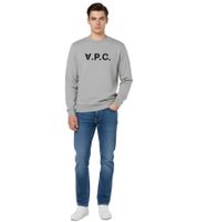A.P.C. Vpc Men's Sweatshirt with Logo Print, Cotton Pullover, Gray