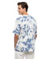 T-shirt da uomo in cotone A.P.C. con stampa batik - Adrien Tee Bianco/Indaco