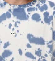 T-shirt da uomo in cotone A.P.C. con stampa batik - Adrien Tee Bianco/Indaco