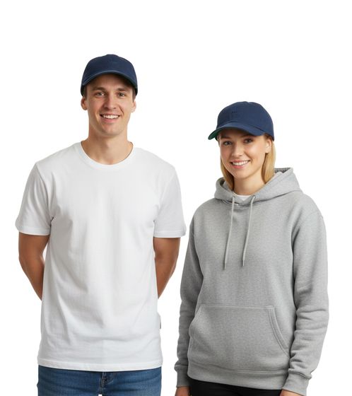 Gorra Adsum de algodón con el logotipo central teñido, unisex, azul oscuro