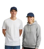 Gorra Adsum de algodón con el logotipo central teñido, unisex, azul oscuro