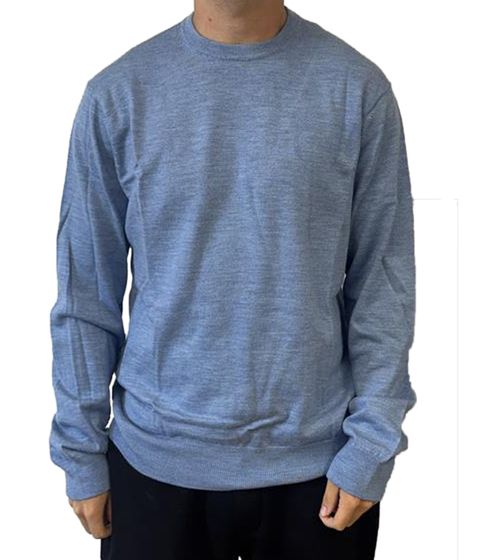 BARO Cousteau Herren Merino Woll-Pullover hellblau