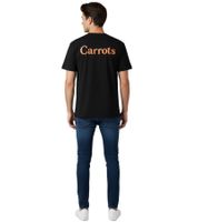 T-shirt con logo Carrots e stampa, maglietta nera in cotone