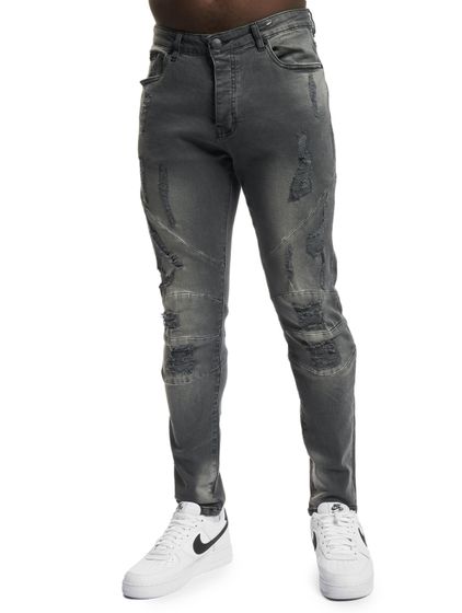 CAYLER & SONS Panel-Jeanshose im Used-Look in Vintage-Schwarz