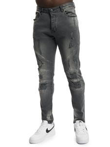 Jean à empiècements CAYLER & SONS au look usé en noir vintage