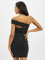 Missguided ribbed one-shoulder bandage dress in black