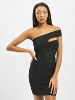 Missguided ribbed one-shoulder bandage dress in black