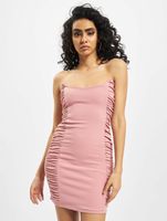 Missguided pink scuba crepe side ruffle mini dress