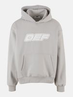 DEF MERCH Hoodie für Herren mit Kängurutasche Kapuzen-Pullover mit großem Print Souvenir Mikrochip Grau