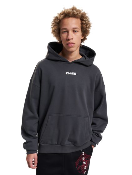 Herren Kapuzen-Pullover mit Dangerous-Print Hoody in Grau