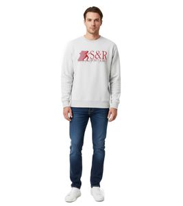 Sporty & Rich Diana Crewneck Herren Sweatshirt mit Front Print Heather grau meliert