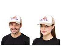 Cappellino da camionista unisex Ipanema DWD Studioz con grande ricamo, estivo, per donna o uomo, beige chiaro