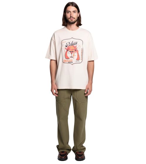 Pantaloni cargo larghi da uomo DWD Studioz Ipanema, in denim di cotone, verde oliva