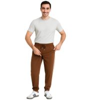 Pantalón deportivo DWD Studioz Tapioca para hombre con rayas laterales retro, marrón